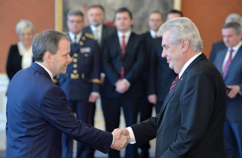 Miloš Zeman a Marcel Chládek. Jmenování vlády v lednu 2014. Miloš Zeman a Marcel Chládek. Jmenování vlády v lednu 2014.