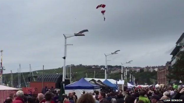 Momentka ze šťastného přistání.