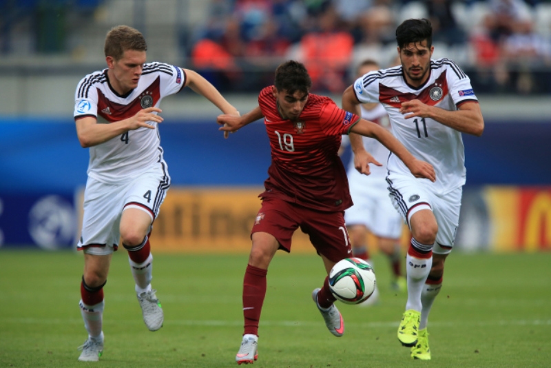 Momentka ze zápasu Portugalska s Německem.