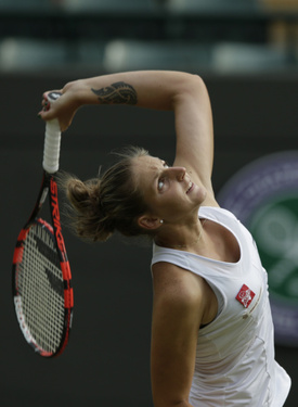 V utkání proti Kuzněcovové držel Kristýnu Plíškovou servis.