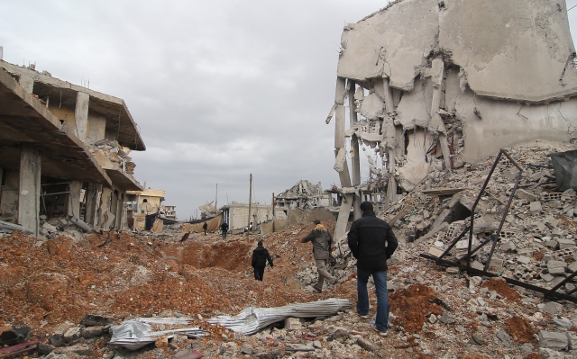 Severosyrské město Kobani zničené po střetech mezi kurdskými vojáky s Islámským státem. Severosyrské město Kobani zničené po střetech mezi kurdskými vojáky s Islámským státem.