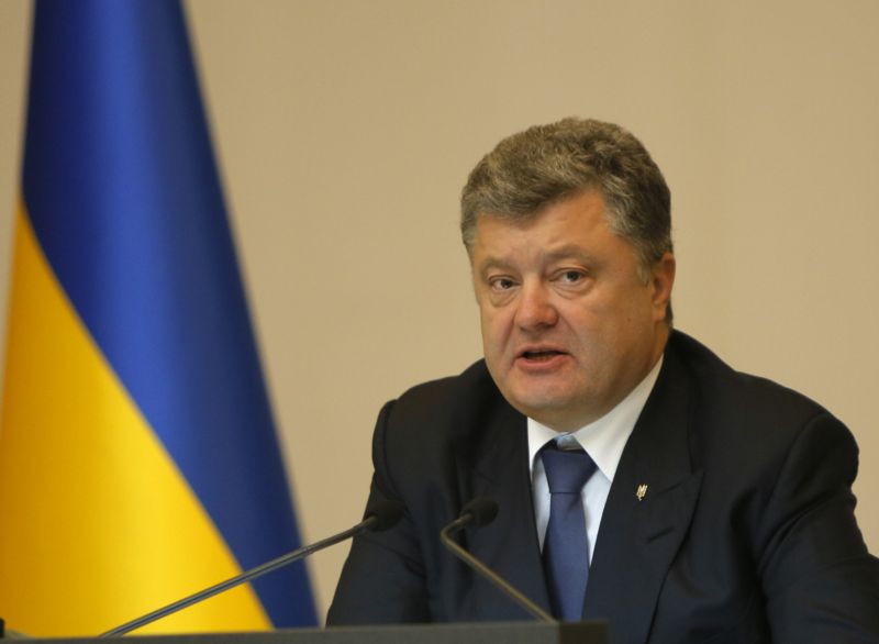 Petro Porošenko hovoří na ministerstvu vnitra (ilustrační foto). Petro Porošenko hovoří na ministerstvu vnitra (ilustrační foto).