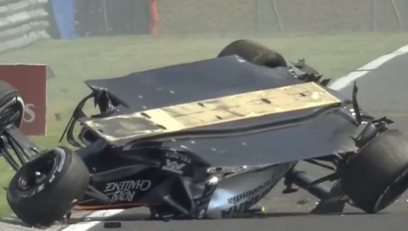 Dramaticky vyhlížející nehoda Sergia Péreze poznamenala první trénink na Velkou cenu Maďarska formule 1.