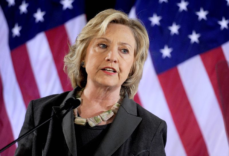 Demokratická kandidátka na funkci prezidentky Hillary Clintonová.