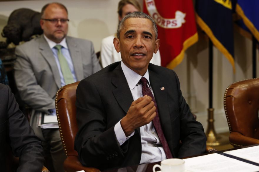 Americký prezident Barack Obama během jednání v Bílém domě.