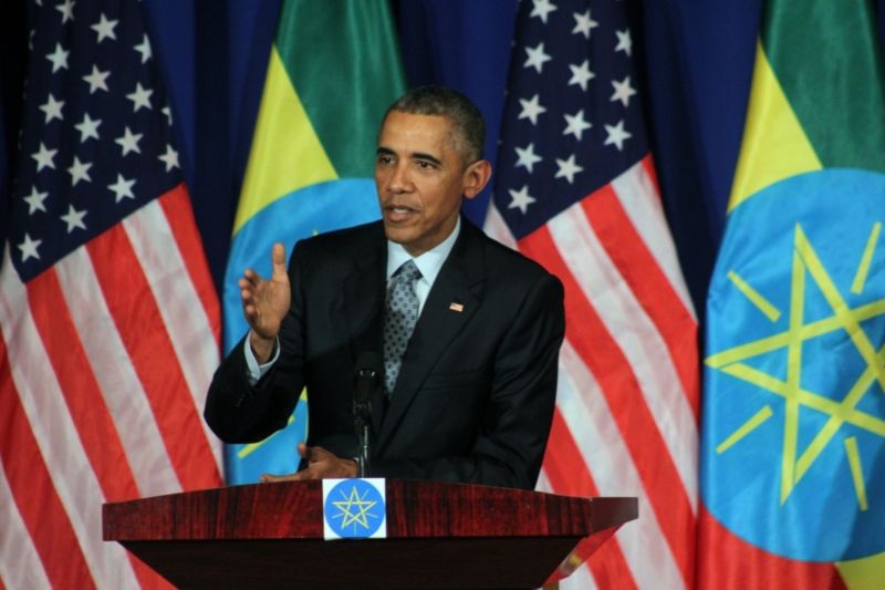 Americký prezident Barack Obama během své návštěvy Etiopie. Americký prezident Barack Obama během své návštěvy Etiopie.