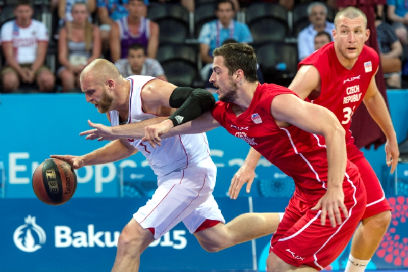 Basketbalisté Česka v akci.
