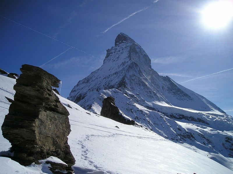 Švýcarský Matternhorn, pod kterým byly ostatky nalezeny.