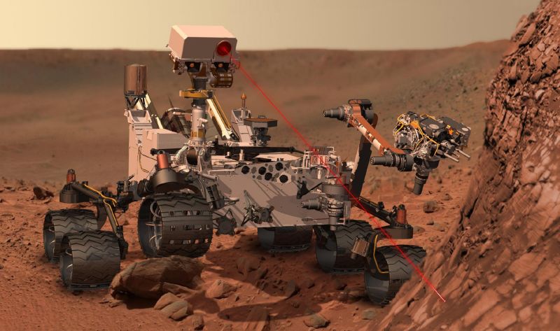 Výzkumná sonda Curiosity, jež vědci z NASA poslali na Mars v srpnu roku 2012.