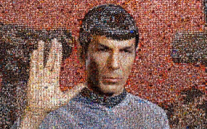 Koláž vytvořená z fotografií fanoušků Star Treku.