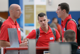 Čeští atleti před odletem na MS do Pekingu.