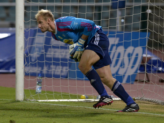 Brankář Bohemians Zdeněk Zlámal.