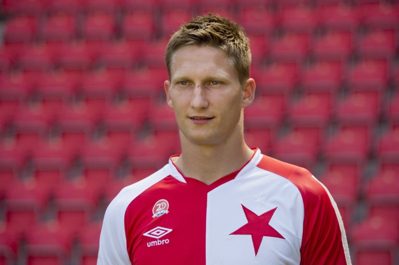 Kanonýr pražské Slavie Milan Škoda. 