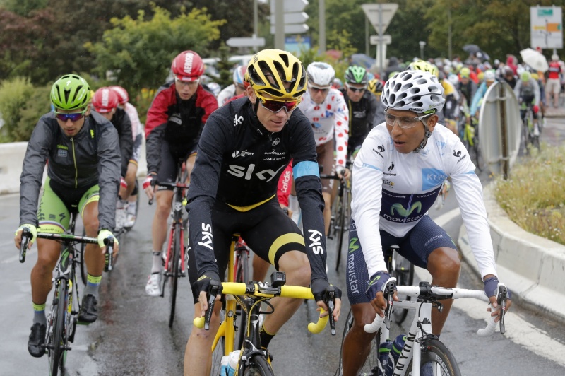 Chris Froome a Nairo Quintana. Chris Froome a Nairo Quintana.