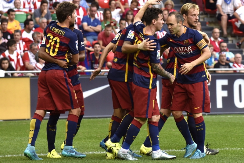 Fotbalisté Barcelony.