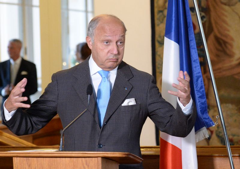 Francouzský ministr zahraničí Laurent Fabius v Praze.