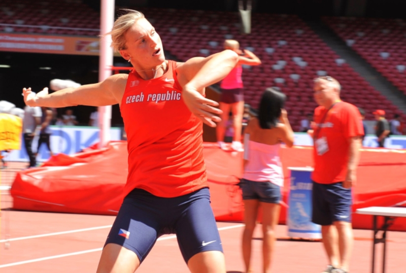 Barbora Špotáková na tréninku v Pekingu.