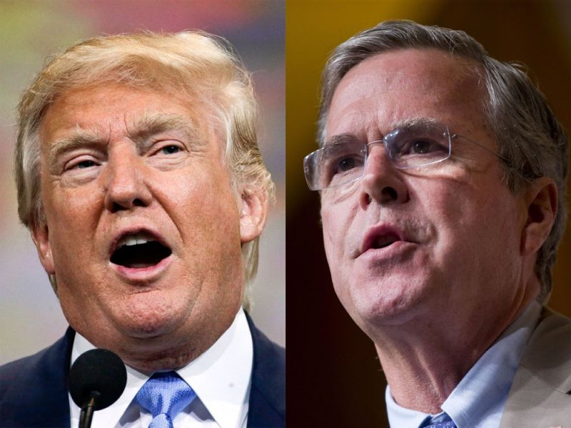 Donald Trump a Jeb Bush. Donald Trump a Jeb Bush.
