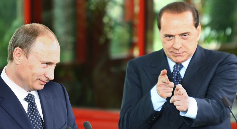 Přátelství v politice. Vladimir Putin a Sylvio Berlusconi. Přátelství v politice. Vladimir Putin a Sylvio Berlusconi.