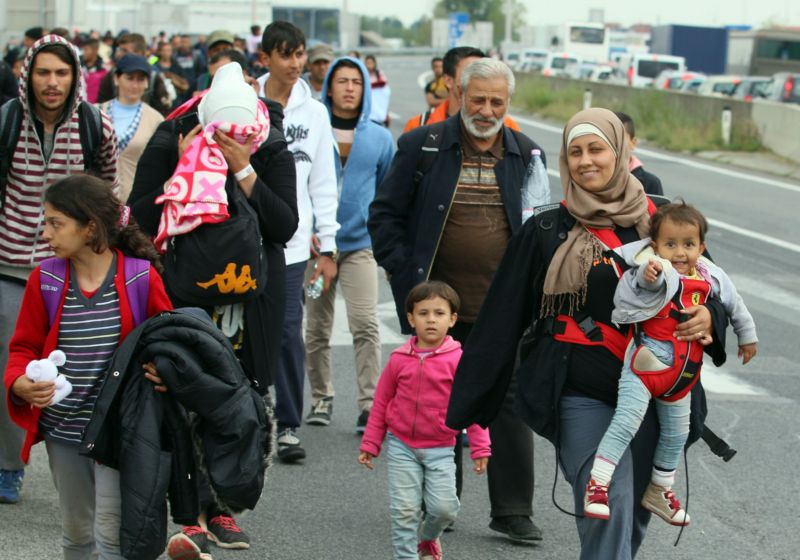 Imigranti směřující do Vídně. Imigranti směřující do Vídně.
