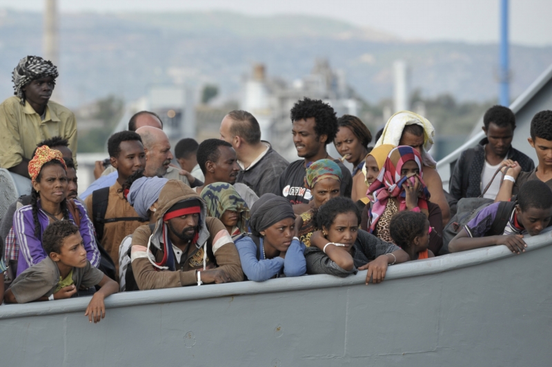 Migranti mířící do Itálie.