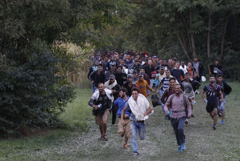 Migranti právě přeběhli maďarsko-chorvatskou hranici.