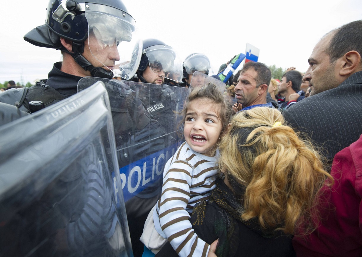 Migranti na slovinsko-chorvatské hranici.