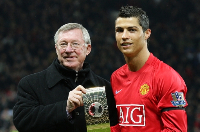 Sir Alex Ferguson s Christianem Ronaldem.
