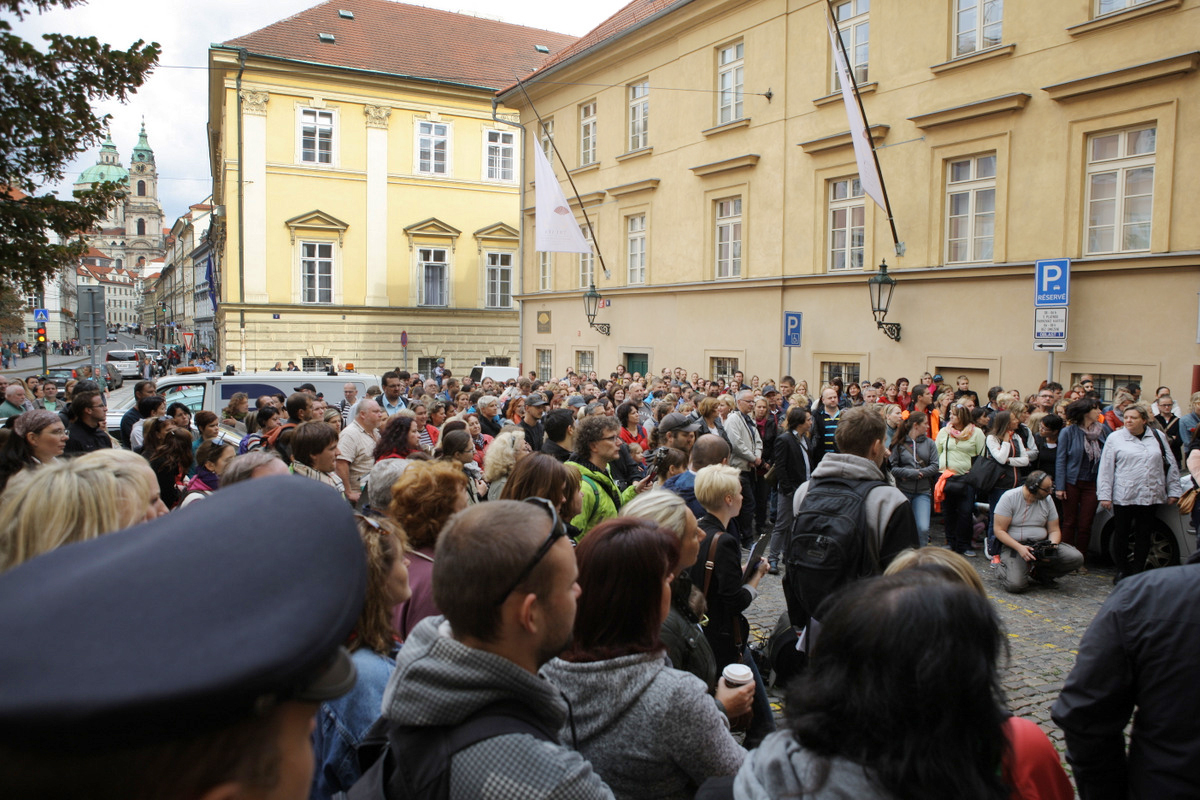 Momentka z demonstrace.