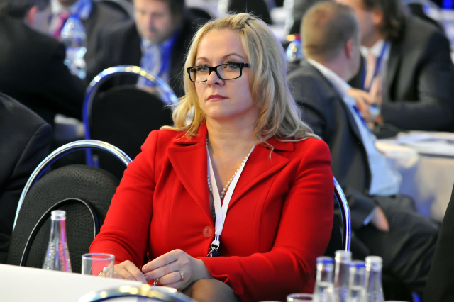 Jana Nagyová (nyní Nečasová) na kongresu ODS v Brně.