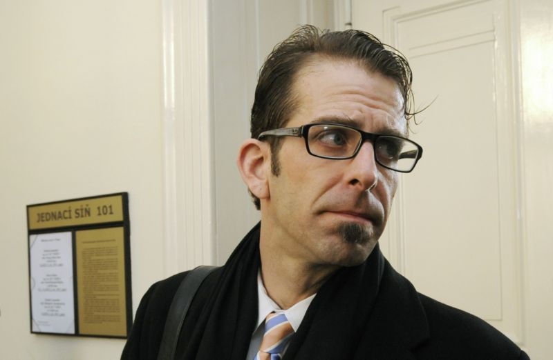 Randy Blythe u soudu v Praze.