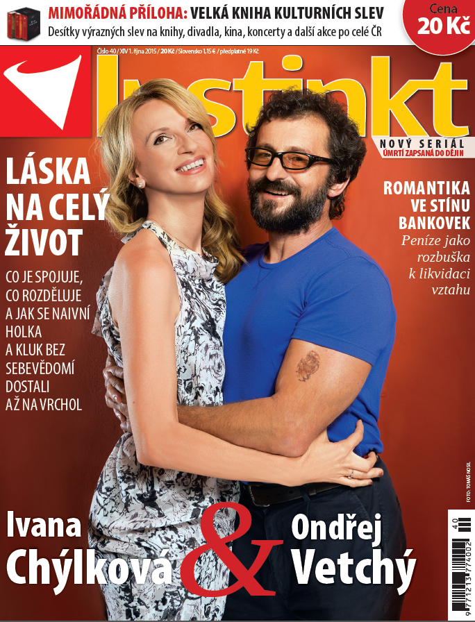 Ivana Chýlková a Ondřej Vetchý na titulní straně časopisu Instinkt. Ivana Chýlková a Ondřej Vetchý na titulní straně časopisu Instinkt.