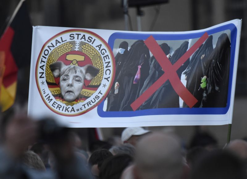 Demonstrace v Drážďanech. Demonstrace v Drážďanech.