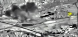 Satelitní snímek ruského bombardování v Sýrii.