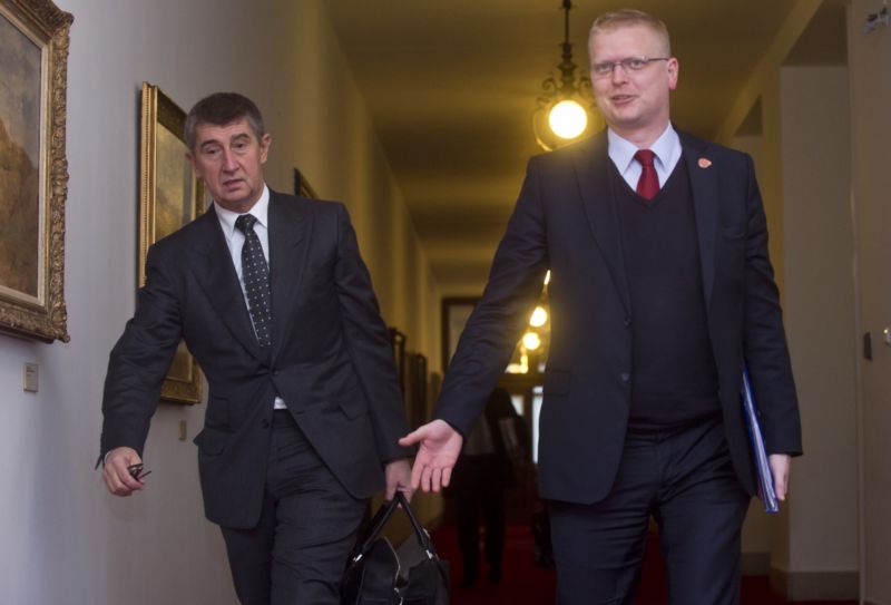 Zleva vicepremiér Andrej Babiš a předseda KDU-ČSL Pavel Bělobrádek.