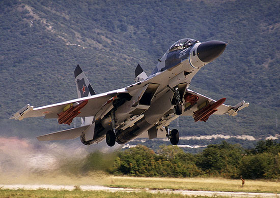 Ruská stíhačka Su-30 v Sýrii (ilustrační foto).