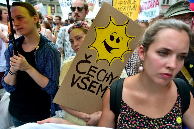 Iniciativa Proti projevům nenávisti se na Václavském náměstí sešla také 18. července.