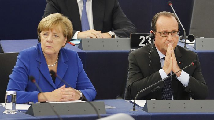 Německá kancléřka Angela Merkelová a francouzský prezident François Hollande.