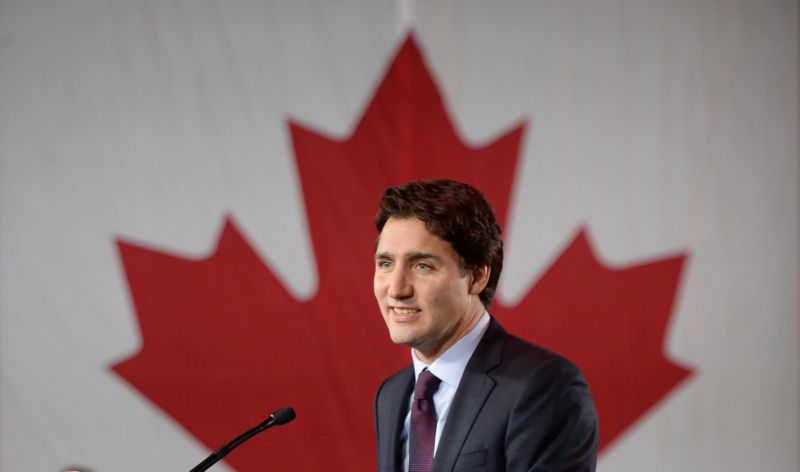Nový kanadský premiér, šéf liberálů Justin Trudeau.