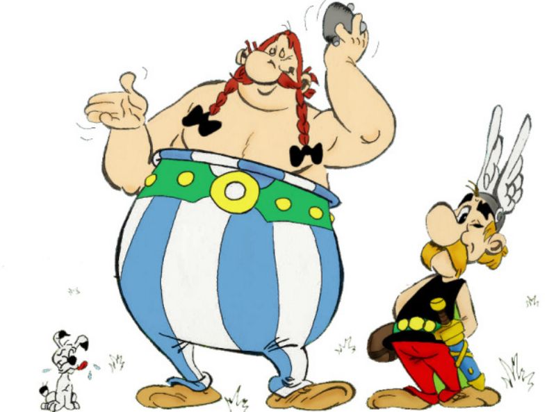Komixové postavičky Asterix a Obelix. Komixové postavičky Asterix a Obelix.