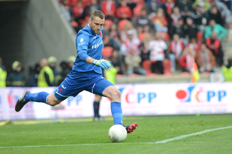 Gólman Slavie Martin Berkovec vzal prohru v utkání s Olomoucí na sebe.