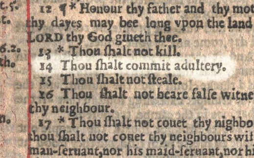 Bible s chybou nabádá její čtenáře k cizoložství.