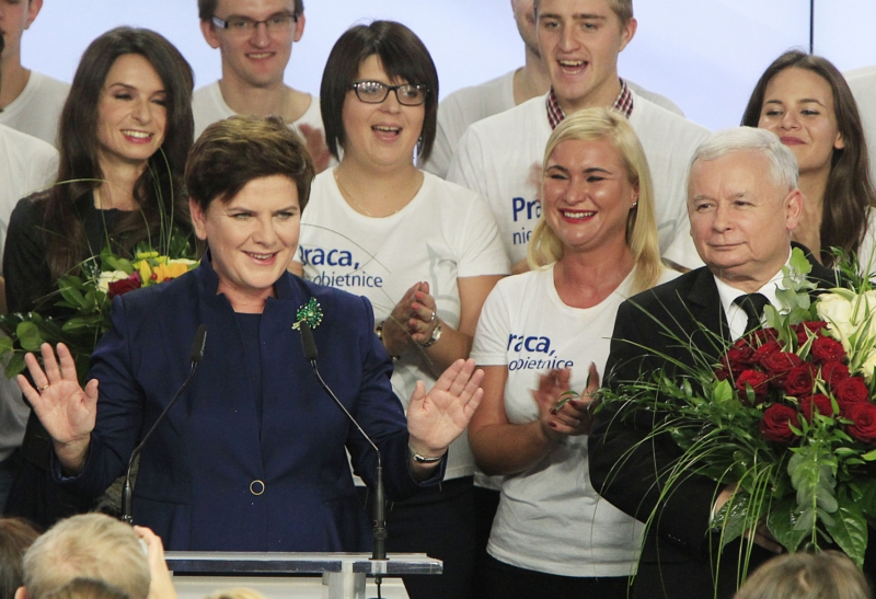 Vítězství konzervativní euroskeptické strany Právo a spravedlnost. Vítězství konzervativní euroskeptické strany Právo a spravedlnost.