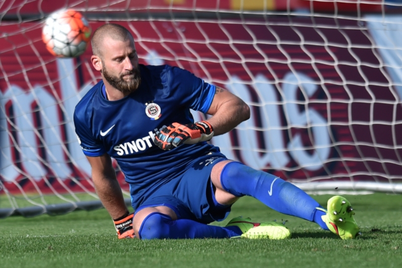 David Bičík, brankář Sparty. 