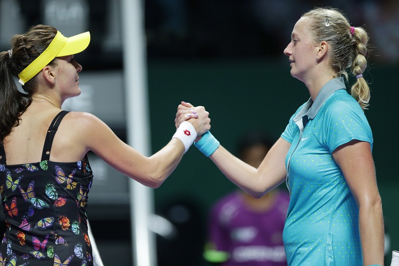 Agnieszka Radwaňská (vlevo) se s Petrou Kvitovou na Masters střetla už čtyřikrát.