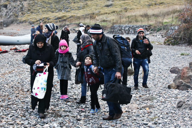 Migranti na Lesbosu (ilustrační foto).