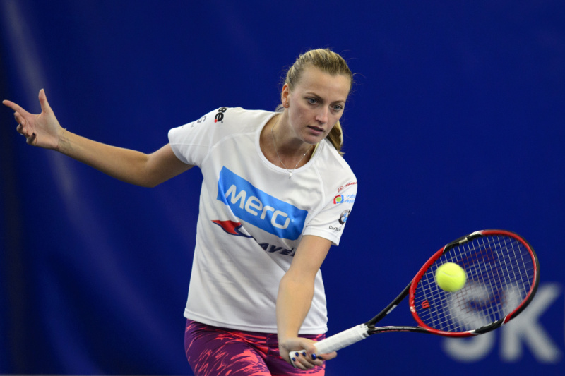 Petra Kvitová při tréninku v areálu pražské Sparty.