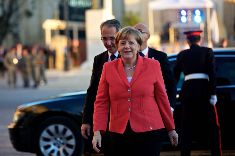 Německá kancléřka Angela Merkelová ve Valettě. Německá kancléřka Angela Merkelová ve Valettě.