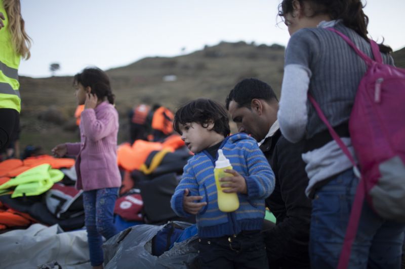 Migranti na ostrově Lesbos. Migranti na ostrově Lesbos.