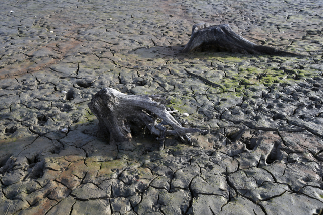 Hladina vody v Žermanické přehradě je na historickém minimu. Hladina vody v Žermanické přehradě je na historickém minimu.